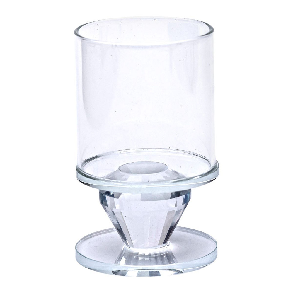 Yiwu Підсвічник скляний 6×9.3 см на одну свічку підсвічник келих на ніжці декоративний прозорий Киев - изображение 2
