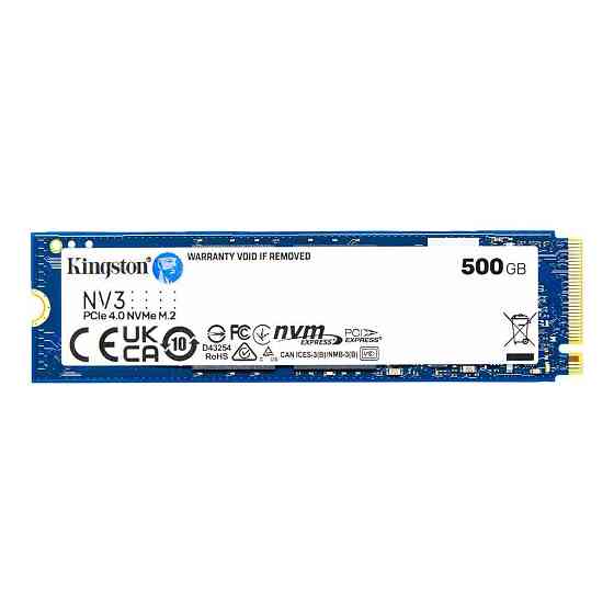 Накопичувач SSD M.2 Kingston NV3 500GB NVMe 2280 PCIe 4.0 x4 3D NAND Київ