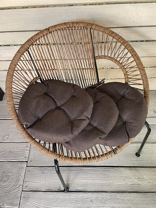 Подушка для стільців (38x38х5 см) кругла Decorator Мальмо колір коричневий 84-042 Київ - фото 4