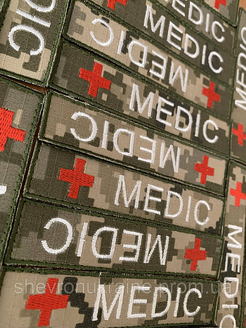 Шеврон планка MEDIC (Форма прямоугольная. На липучке) Размер 2.5x12см Киев - изображение 4