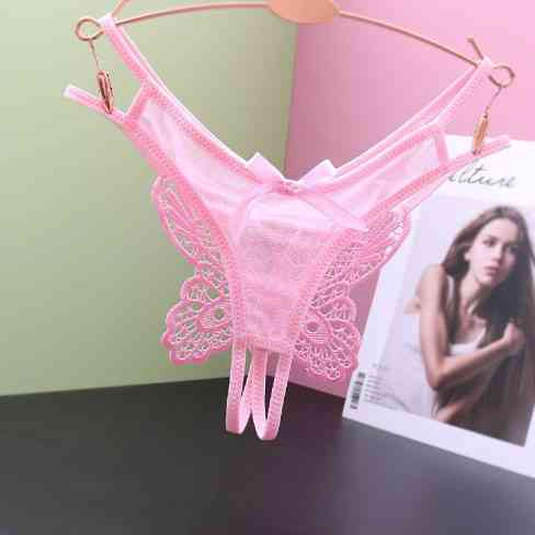 Трусики з розрізом та метеликом рожеві - розмір універсальний, резинка до 100см Київ