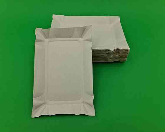 Тарелки одноразовые бумажные 130х190х0,3 прямоугольная плотная (100 шт) Харьков