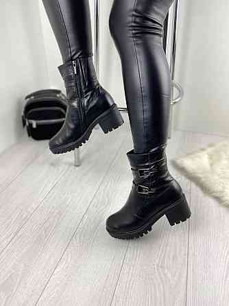 Черевики жіночі ARLETT чорні натуральна шкіра з хутром висота 14 см (Б321) Коломия