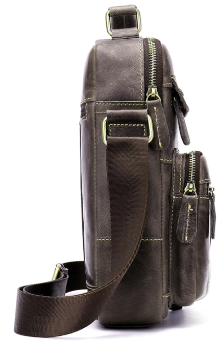 Сумка чоловіча вертикальна шкіряна Сіра (Vintage) Київ - фото 10