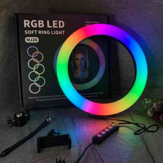 Светильник для селфи с эффектом заката RGB LED RING MJ26, Кольцевая лампа для блогеров GB-61 Львов