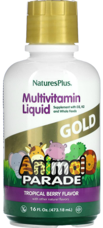 Мультивітаміни та мінерали для дітей NaturesPlus Children's Animal Parade Gold 473 мл тропічні ягоди Київ