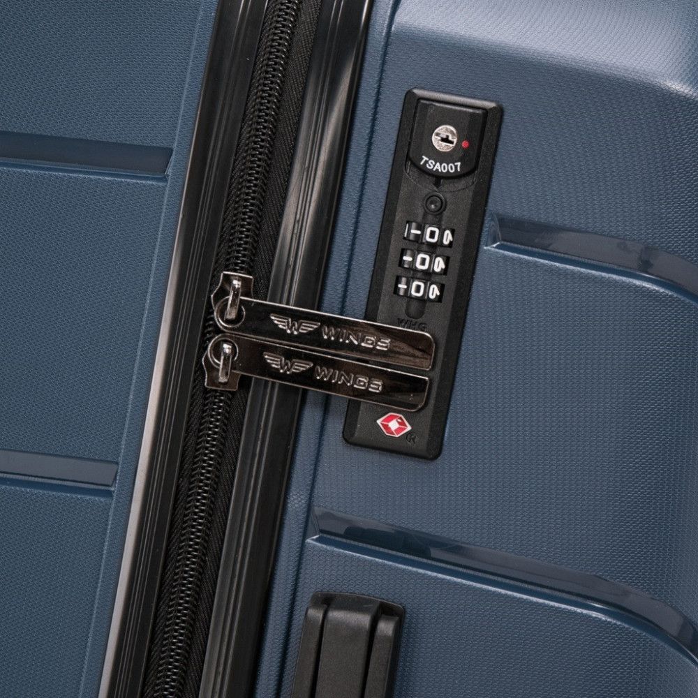 Валіза поліпропіленова WINGS PP06 мала 55 см темно-синя Київ - фото 7