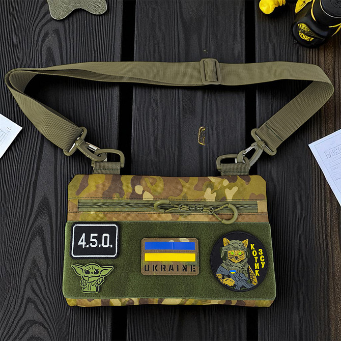 Молодежная тактическая сумка для патчей на плечо с 4 карманами multicam RU-71 Одесса - изображение 9