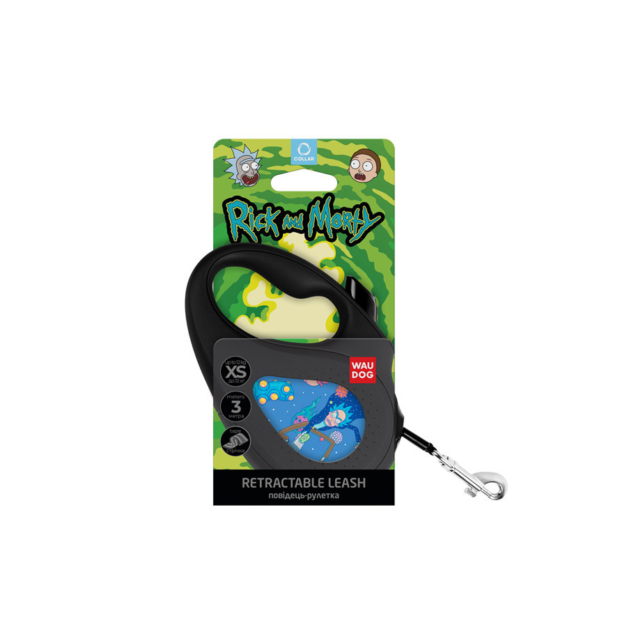 Повідець-рулетка для собак WAUDOG R-leash, малюнок "Рік і Морті 3", світловідбивна стрічка, XS, до 12 кг, 3 м Вінниця - фото 4