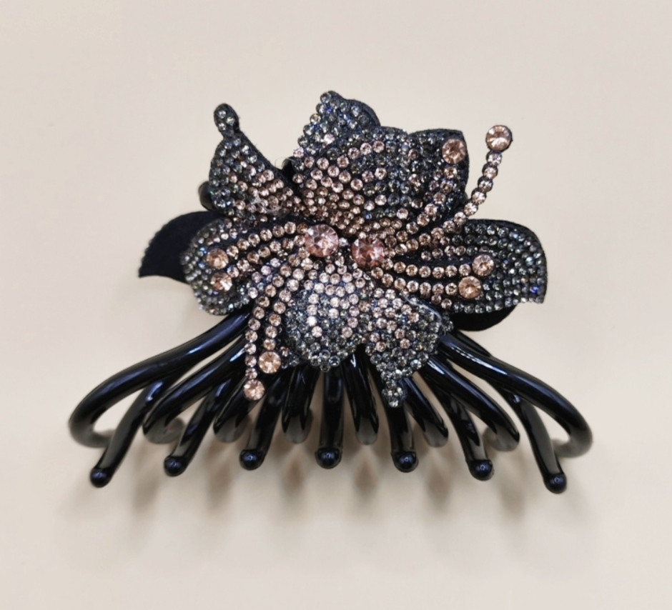 Шпилька-крабик для волосся "Квітки" Хакі Сміла - фото 5