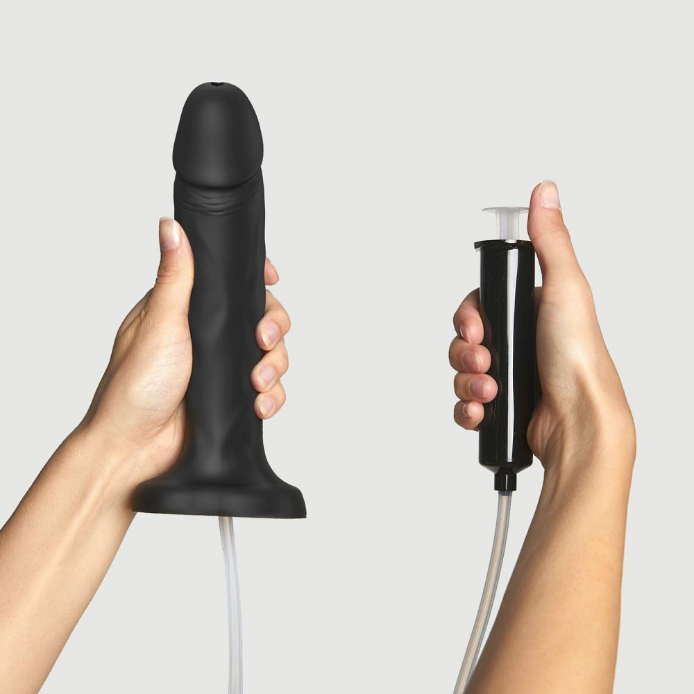 Фалоімітатор, що кінчає Strap-On-Me Squirting Cum Dildo Realistic Black, діам. 3,9 см, силікон Sex Aura Київ - фото 2