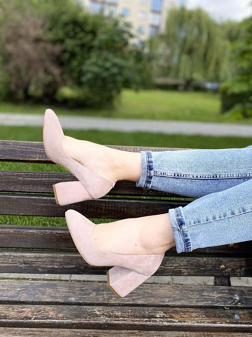 Nivelle Туфлі жіночі NIVELLE пудра натуральна замша каблук 9 см 39р. (1592/8051-8048) Коломия - фото 4