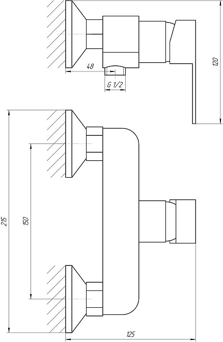 Змішувач для душу Globus Lux Milano GLM-105N-11-Graphite (000023321) Київ - фото 6