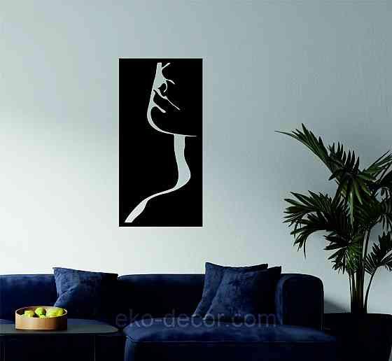 Декоративное настенное Панно «Силуэт женщины», Декор на стену 90*44 см, Черный Киев