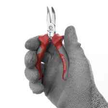 Длинногубцы изогнутые 115 мм красно-серые ручки Мукачево