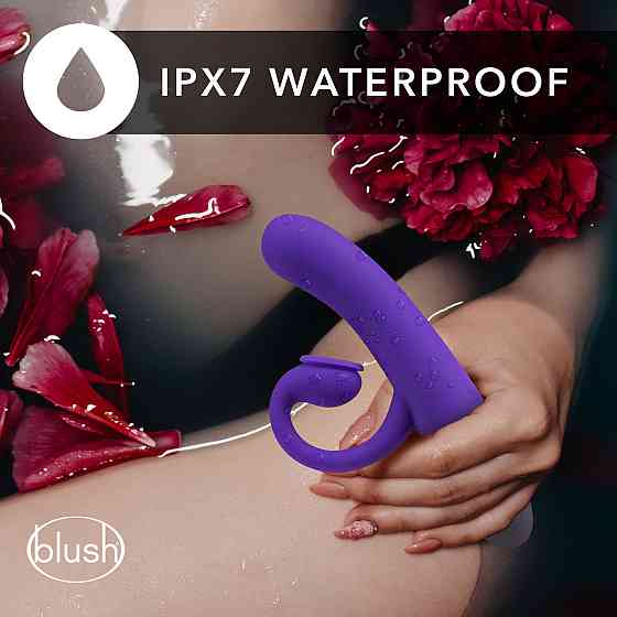 Двойной вибратор с технологией пульсации воздуха Blush Oh Bunny, фиолетовый, 19.6 х 3.1 см Sex Aura Киев