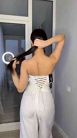 Жіночий стильний костюм для штанів: топ і штани костюмка Молочний, 46/48 Одеса