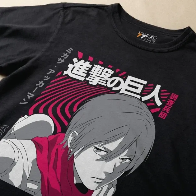 Футболка чоловіча з  принтом Атака Титанов Микаса 2 Розмір 48 Дніпро - фото 3