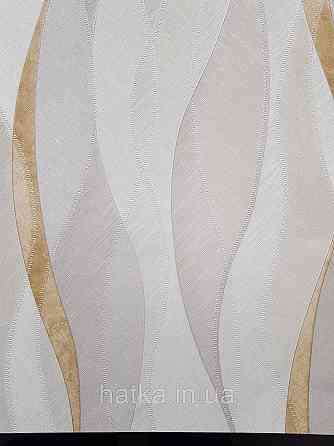 Шпалери вінілові на флізеліні гарячого тиснення DU&KA 1.06х10 вензель основа під штукатурку сірі коричневі Київ