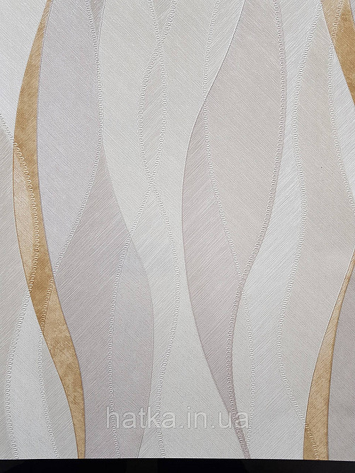 Шпалери вінілові на флізеліні гарячого тиснення DU&KA 1.06х10 вензель основа під штукатурку сірі коричневі Київ - фото 3