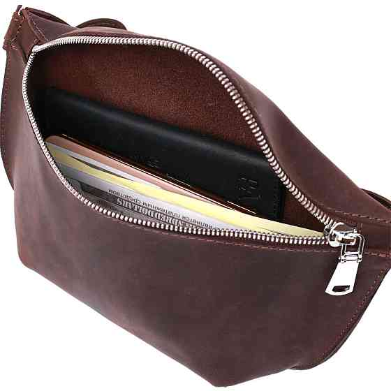 Матовая женская бананка Shvigel 16395 Коричневый Киев