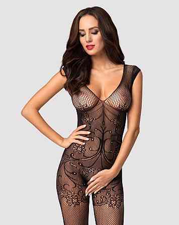 (SALE) Бодистокинг Obsessive Bodystocking F234 S/M/L, абстрактный рисунок, глубокое декольте Sex Aura Киев