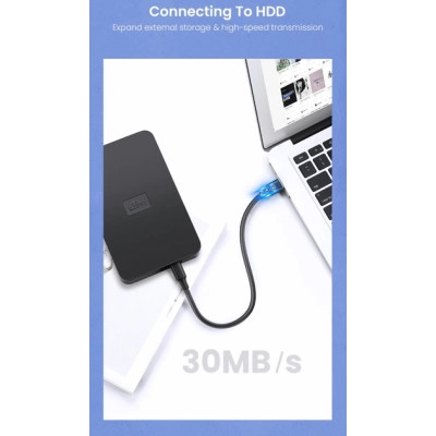 Дата кабель USB 2.0 AM to Mini 5P 1.0m US132 black Ugreen (10355) Вінниця - фото 6