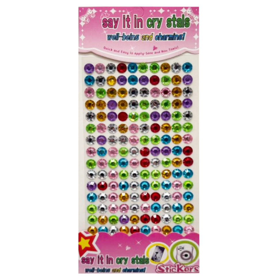 Наклейки декоративні "Стрази" F66 на планшеті 130 шт Вінниця - фото 1