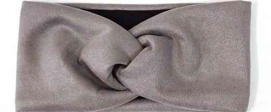 Повязка женская замш с подкладкой серая Киев