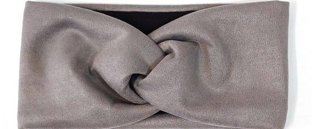 Пов'язка жіноча замша з підкладкою сіра Київ - фото 1