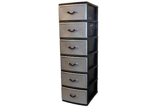 Комод пластиковый Style black (Стиль) 6 ящиков 48х38х134 Одесса