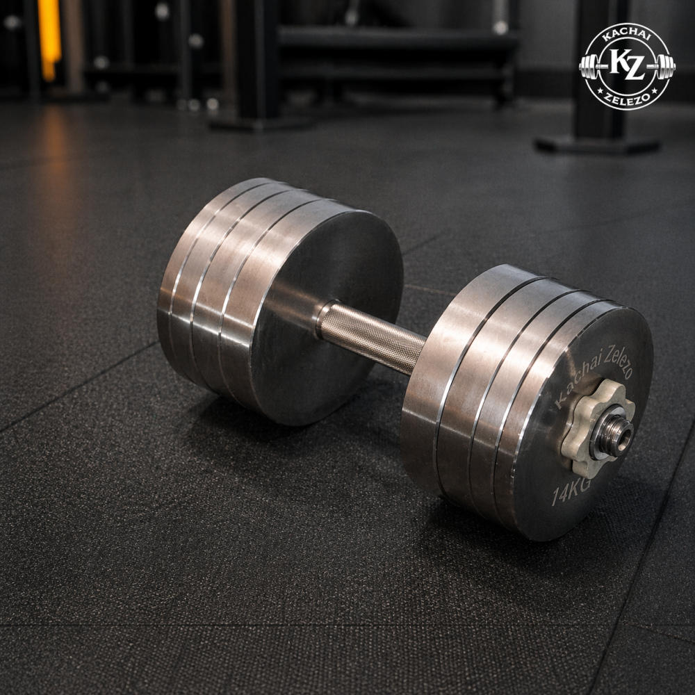 Гантели наборные 2 по 32 кг металлические без покрытия Kachai Zelezo Iron Pro Киев - изображение 14