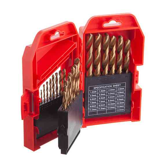 Набір свердел по металу DIN338 HSS, 25 шт. (1,0-13,0 мм), покриття Ti INTERTOOL SD-0025 Київ