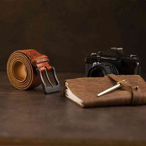 Ремень мужской Vintage 20071 Рыжий Киев