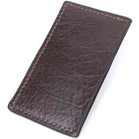 Компактний кард-кейс із натуральної шкіри GRANDE PELLE 11629 Коричневий Київ