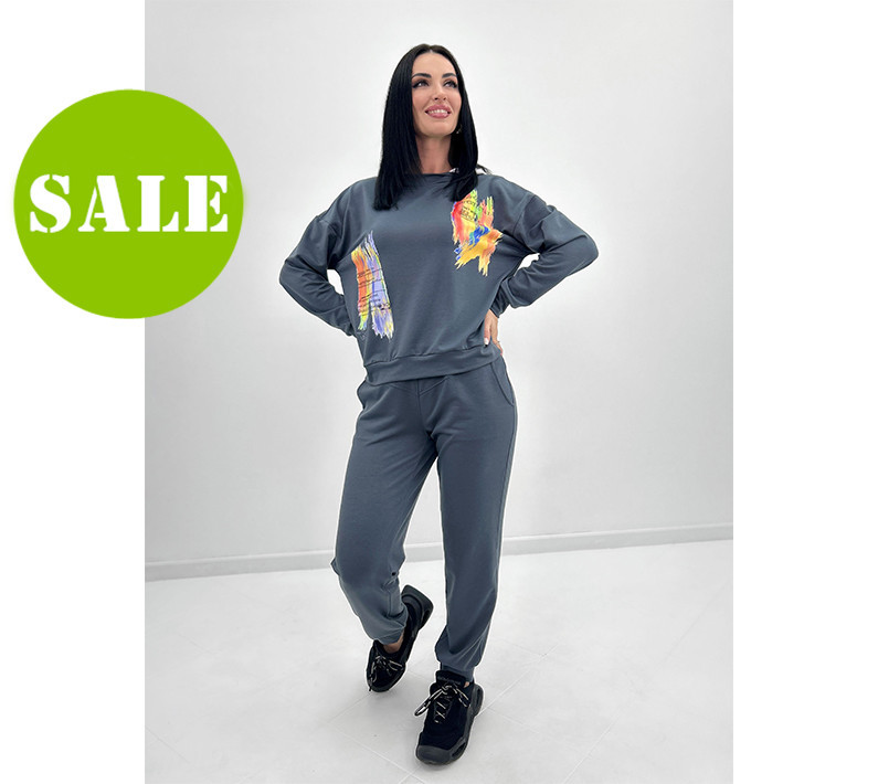 Жіночий костюм-двійка з капюшоном "Rainbow"| Батал | Розпродаж моделі Київ - фото 1