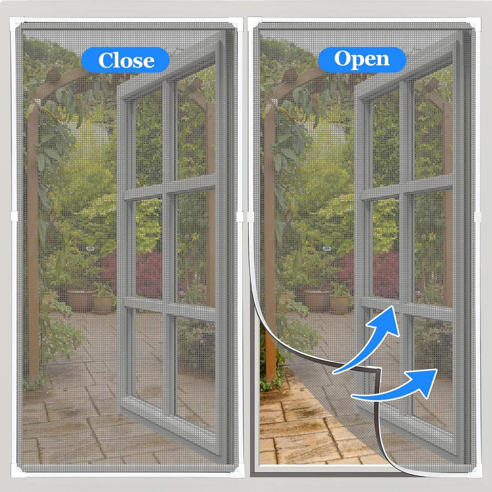 Магнитная москитная сетка на окно регулируемая 130×150 см белая рамка серая сетка Киев - изображение 5