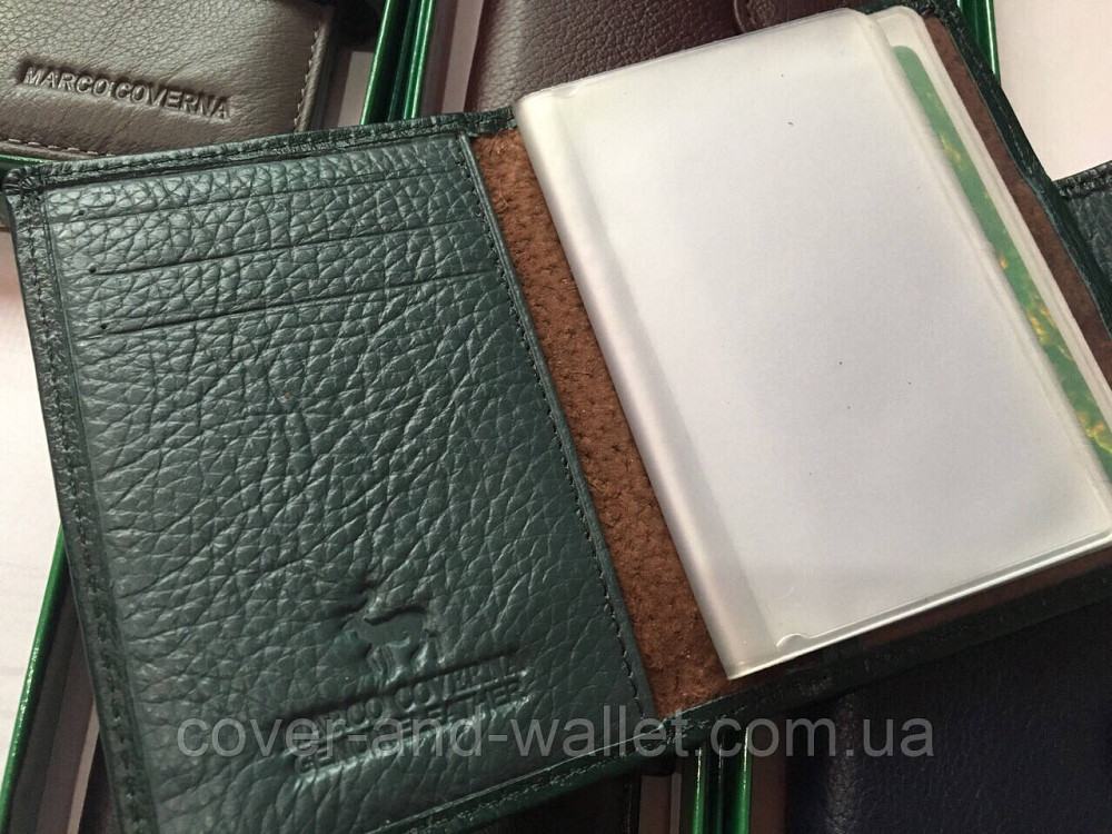 Маленька візитниця сірого кольору із натуральної шкіри Marco Coverna 1056 Київ - фото 2