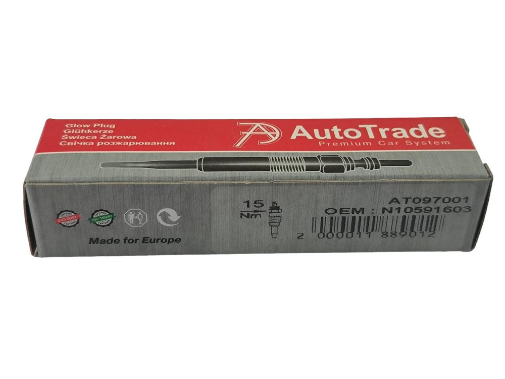 Свеча Audi A4 B6,Шкода Octavia II,VW Caddy III,Golf V,T5 1.9TDI (5V) накала Мукачево - изображение 2