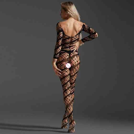 Еротичний бодістокінг жіночий мереживна сітка, сексуальна білизна, універсальний розмір зріст: 145-185 см, One Size чорний, 8545 Кам'янець-Подільський