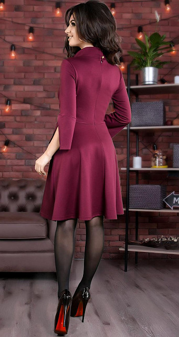 Стильне та незвичайне трикотажне плаття чорного кольору (42) Київ - фото 3