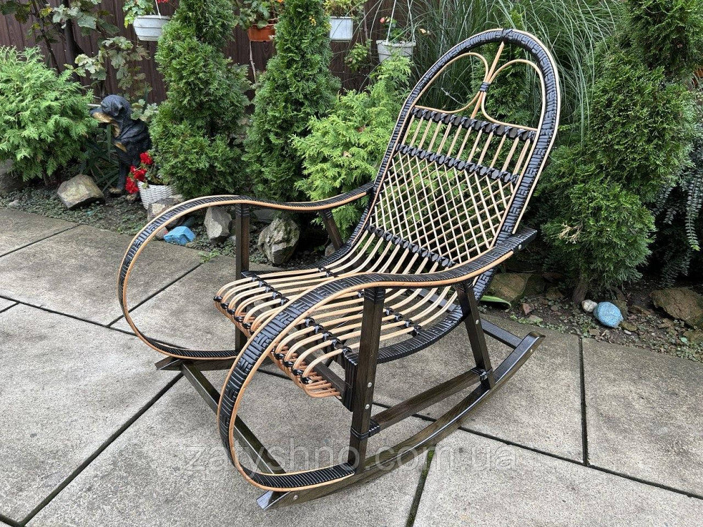 Кресло качалка плетеная черная ротанг Киев - изображение 2