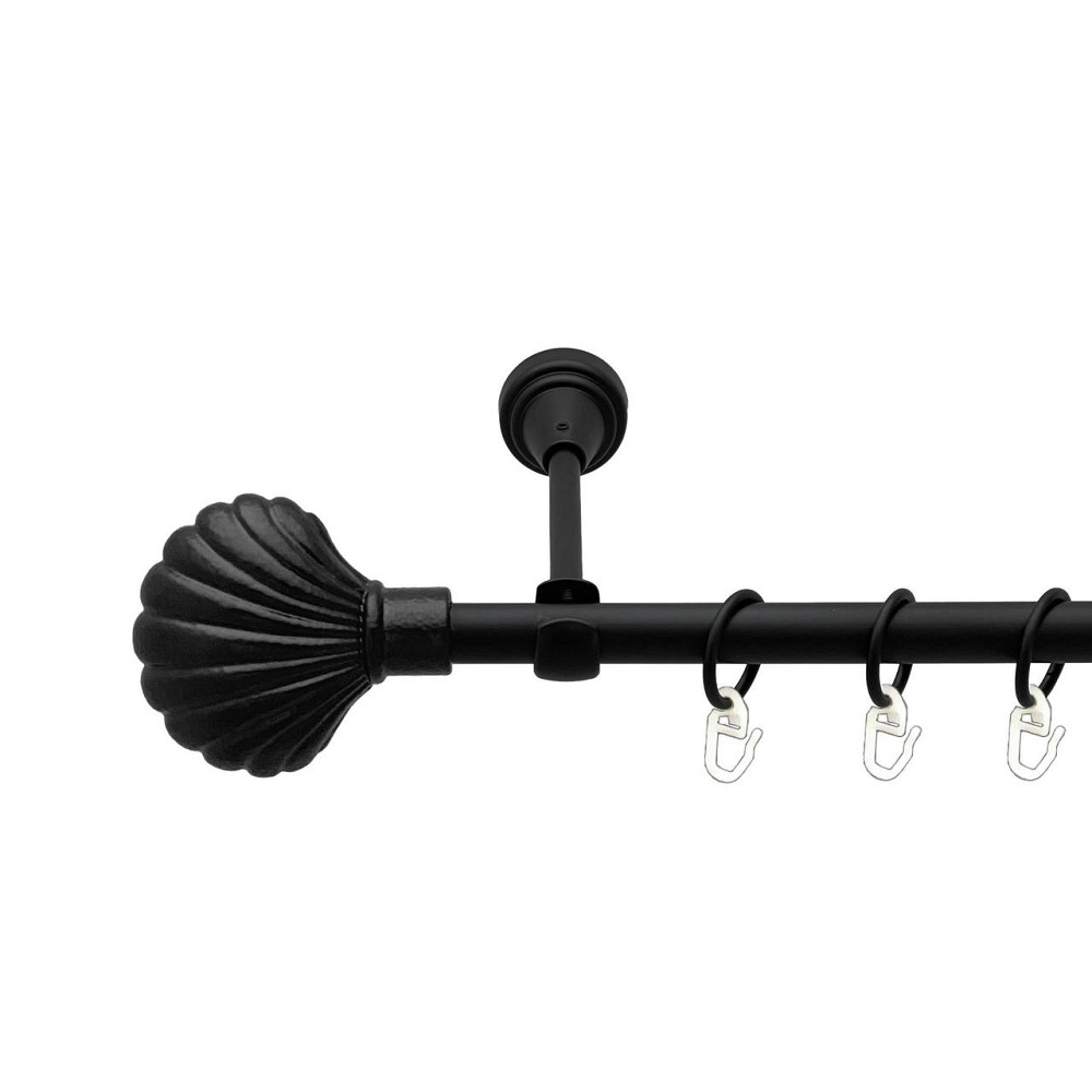 Карниз Orvit Мушля металевий однорядний відкритий гладка труба кільце металеве Чорний Оксамит 16 мм 140 см (00-00027156) Львів - фото 1