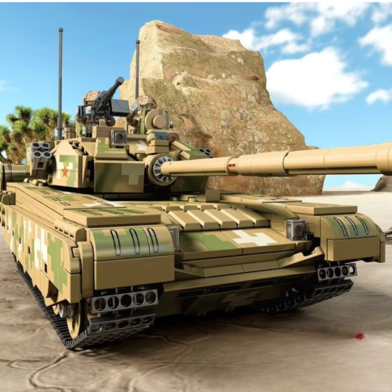 Конструктор детский игровой Танк 99A военный на 1309 деталей, хаки Каменец-Подольский