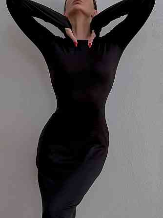 Жіноче базове термо плаття максі в стилі скімс Чорний Одеса