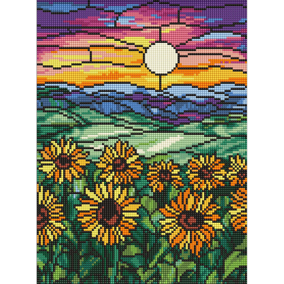 Алмазна мозаїка "Поле соняшників" AMO8072, 30х40 см Вінниця - фото 1