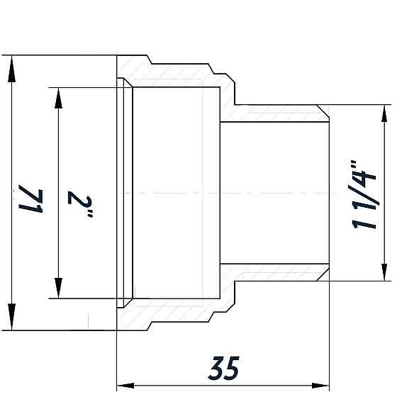 Редукційний перехідник 2| х1 1/4| ВН нікельований восьмигранний NK863O OPTIMUM Київ