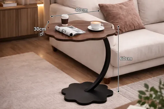 Прикроватный кофейный столик Flower 40х30х60 см Темное-Дерево Коломия