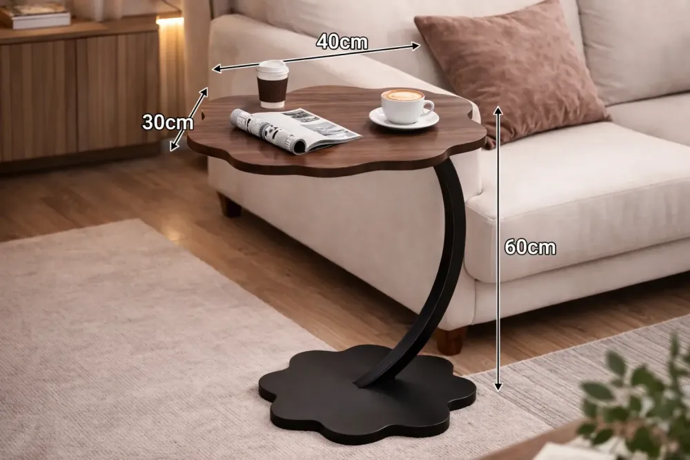 Прикроватный кофейный столик Flower 40х30х60 см Темное-Дерево Коломия - фото 3