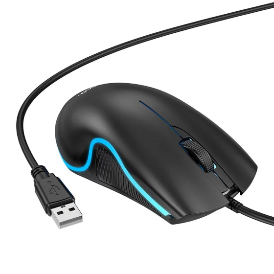 Миша HOCO GM19 Enjoy gaming luminous wired mouse Black Одеса